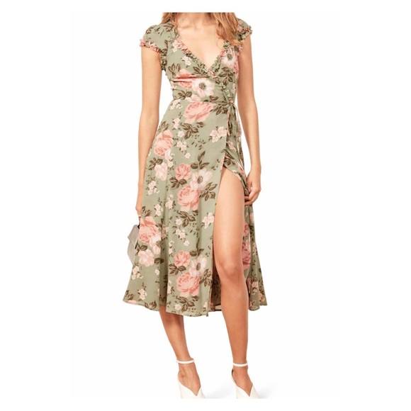 🎉2X HOST PICK 🎉REFORMATION Gwenyth Wrap dress - Picture 3 of 16